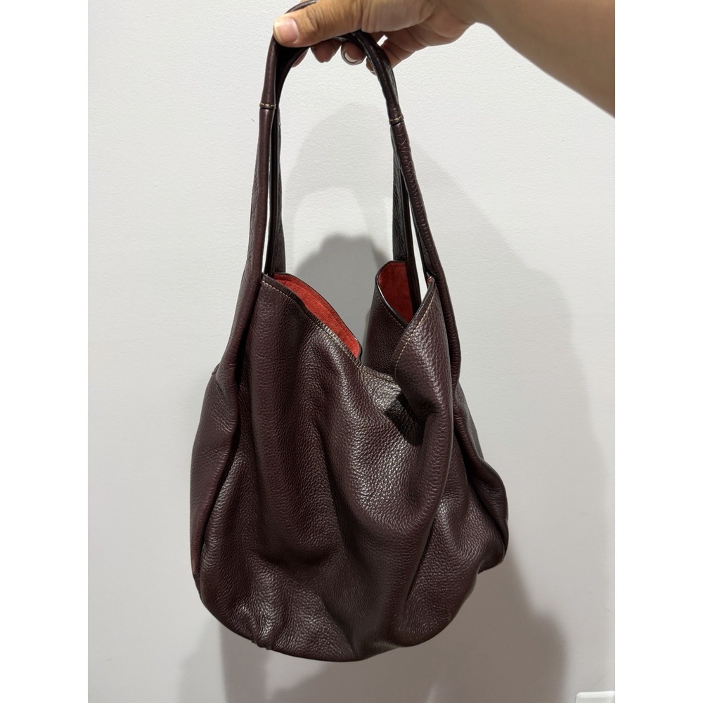 COACH Bandit Hobo 39 Natural Pebble Leather 86760 Plum Purple Leather Tote Bag I